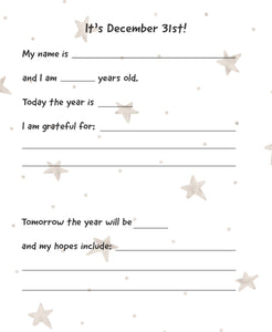 New Years Eve Gratitude Sheet - digital download